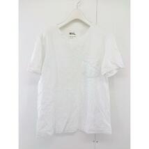 ◇ MHL. エムエイチエル 胸ポケット ロゴプリント 半袖 Tシャツ カットソー サイズM オフホワイト レディース P_画像2