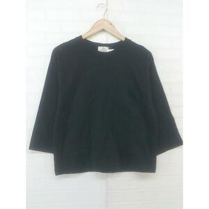 ◇ BEAUTY & YOUTH UNITED ARROWS 胸ポケット 七分袖 Tシャツ カットソー ブラック レディース P