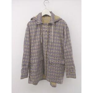 * liflattie shipslif Latte . Ships check long sleeve jacket coat size M beige blue group lady's P