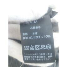 ◇ KINU キヌ antiqua ジップアップ 羊革 レザー 長袖 ノーカラー ライダースジャケット サイズ M ブラック レディース P_画像5