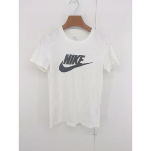 ◇ NIKE ナイキ スウッシュ プリント カジュアル 半袖 Tシャツ カットソー サイズS オフホワイト レディース P