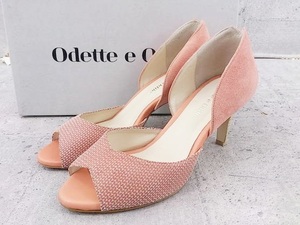 ◇ Odette e Odile UNITED ARROWS オープントゥ セパレート パンプス シューズ サイズ23cm オレンジ系 レディース P