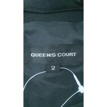 ◇ QUEENS COURT クイーンズコート 襟付き 装飾 半袖 ミニ ワンピース サイズ2 ブラック グレー系 レディース P_画像3