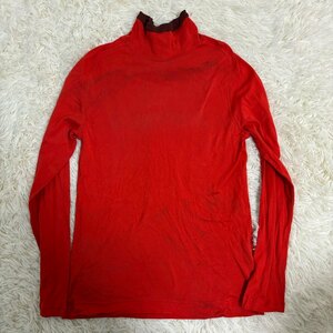 １円～　DRIES VAN NOTTEN ドリスヴァンノッテン　サイズM　ロングTシャツ　カットソー　ハイネック　レッド　8574　Belgian style