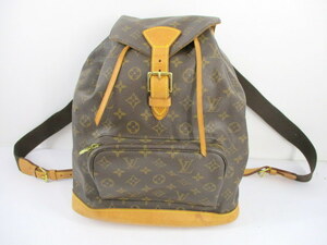 1円★ LOUIS VUITTON ルイ ヴィトン モノグラム モンスリ GM M51135 リュックサック バックパック バッグ リュック ブラウン 中古