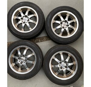 【希少サイズ】無限アルミホイールNR　6.5J　インセント+45　DIREZZA　DZ102　21年製　195/60R15　タイヤセット　溝残あり