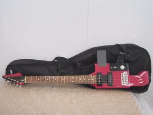 ☆【2H0118-12】 希少品 ケース付き ブラック×ピンク 不明 エレキギター 変形ギター 現状品
