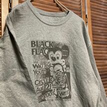 ACID 1スタ グレー バンド スウェット ブラックフラッグ BLACK FLAG ミッキー ラグラン - 90s 00s ビンテージ 古着 卸_画像1