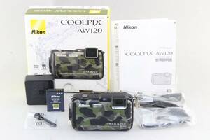 A (美品) Nikon ニコン COOLPIX AW120 カムフラージュ 初期不良返品無料 領収書発行可能