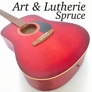 美品 アートアンド ルシア SPRUCE アコースティックギター アコギ ギター カナダ バーガンディ