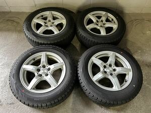 スタッドレスセット ダンロップ 195/65R15 バリ山4本セット PCD100 トヨタ車 プリウス シエンタ　など