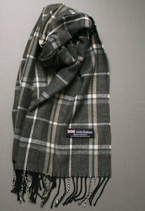 ＊スコットランド製＊暖かカシミア100％おしゃれなチャコールグレーの軽量スカーフ　Cashmere Scarf