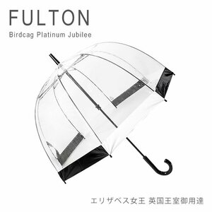 新品 未使用 1円スタート FULTON フルトン L041 ビニール傘 BIRDCAGE1 バードケージ1 イギリス王室御用達 黒白 ブラックホワイト