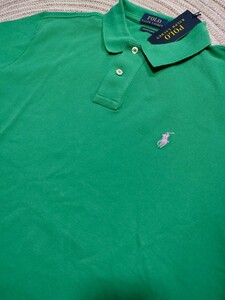 新品 定価18700 POLO Ralph Lauren ポロ ラルフローレン 半袖 ポロシャツ US-XL グリーン カスタムスリムフィット 国内正規品 メンズ 