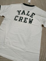 新品 SUNNY SPORTS サニースポーツ YALE イエール大学 リンガーTシャツ L 両面プリント 白×紺 BOOKSTORE 半袖 Tシャツ_画像5