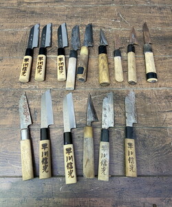 S-159◆1円～◆有次 早川信光 和包丁まとめて 出刃包丁 本職用 骨スキ 職人道具 15本