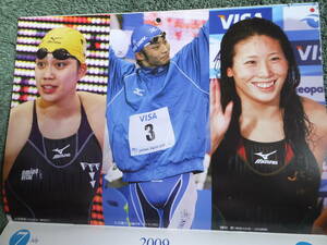 ２００９年　競泳水着カレンダー　寺川綾　伊藤華英　北島康介　SPEEDO　ARENA　ASICS　MIZUNO　ハイレグ　FASTSKIN　日本代表