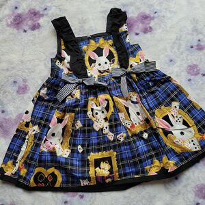 ハンドメイド　アリス　トランプ　うさぎ　ワンピース　size80.90　 女の子　 子供服　 ベビー服　 キッズ