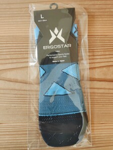 ★送料185円★ 高級日本製 ERGOSTAR スポーツ靴下 ランニングソックス メンズ サイズL（26.5〜28cm） 滑り止め付き