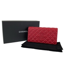 美品 CHANEL シャネル マトラッセ ココマーク レッド 赤 シルバー金具 キャビアスキン 長財布 札入れ レディース 404633_画像10