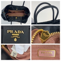 PRADA プラダ テスート リボントート ブラック 黒 ゴールド金具 ナイロン BN1601 ハンドバッグ トートバッグ レディース 404497_画像9