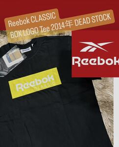 新品 2014年【Reebok BOX LOGO Tシャツ 黒 黄色 Mサイズ】supreme pumpfury workout vintage vector beams hanon end afew kith jjjound