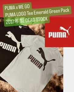 新品 2017年製【PUMA x WE GO別注 エメラルドグリーン パック LOGO Tシャツ 2枚セット Lサイズ】