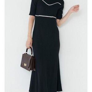 2WAY配色ビスチェ風ニットワンピース