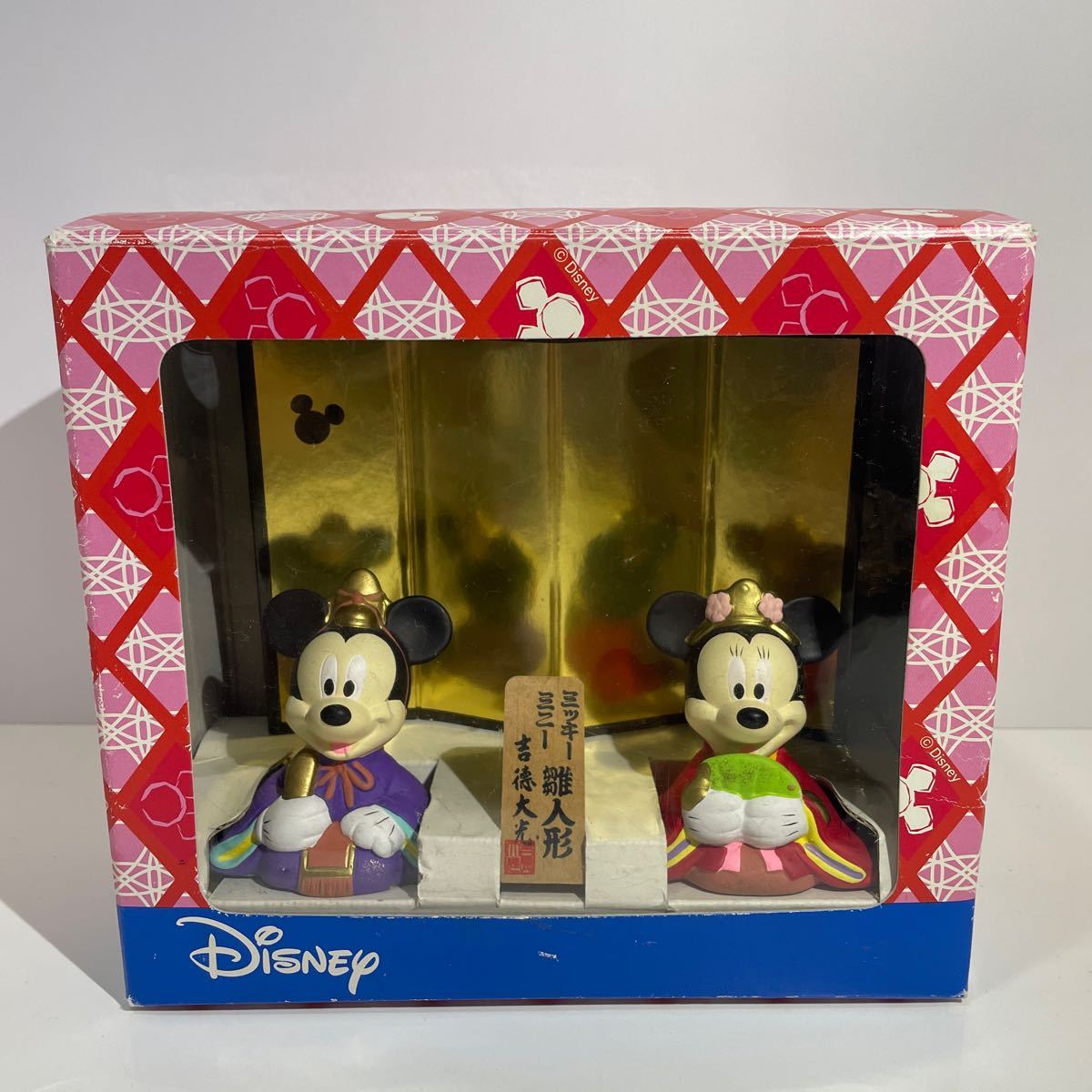 米奇和米妮迷你 Hina Hina 娃娃 Yoshitoku Daimitsu 迪士尼米老鼠陶瓷底座, 古董, 收藏, 迪士尼, 其他的