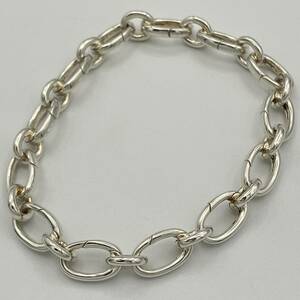 希少品 ティファニー オーバル リンク クラスプ ブレスレット バングル シルバー 925 Tiffany Oval Link Clasping Silver Bracelet Bangle