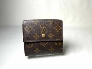 36 美品　1円 LOUIS VUITTON ルイヴィトン モノグラム wホック 三つ折り ポルト カルト クレディ 小銭入れ ウォレット 財布