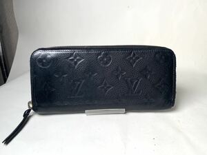 42 1円 LOUIS VUITTON ルイヴィトン M60171 モノグラムアンプラント ポルトフォイユ クレマンス 長財布 ウォレット ブラック系