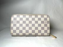 63 美品　1円 LOUIS VUITTON ルイヴィトン N60012 ダミエアズール ジッピーオーガナイザー 長財布 ウォレット アイボリー系 _画像2