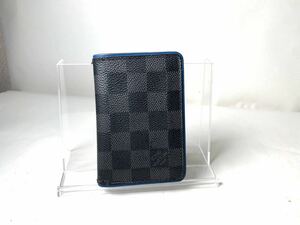 160 1円 美品　LOUIS VUITTON ルイヴィトン ダミエグラフィット アニス オーガナイザー・ドゥ ポッシュ N63255 カードケース 名刺れ