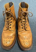 トリッカーズ カントリーブーツ Tricker ウィングチップ ブーツ USED_画像1