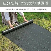 【新品送料無料】iimono117 防草シート [ 幅1m × 長さ100m ] 耐久年数３年 高透水 農業 園芸用 除草 雑草通水性 砂利 杭_画像6