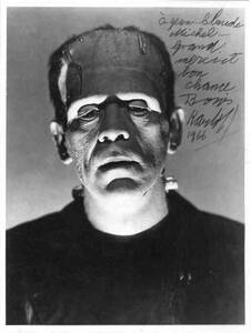 1931年 フランケンシュタイン ボリス・カーロフ　Boris Karloff サインフォトと、黒猫、恐怖のロンドン塔 フォト合計3枚付き