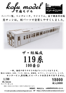 Kumoha 119 100 Series 1/80 модель Kofu (контейнер для блинчика)