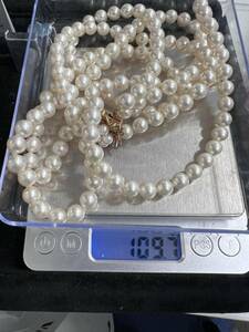 K14 アンティーク パール 2連 ネックレス 真珠 