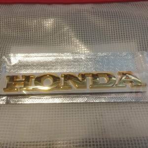 【送料込】HONDA 3Dエンブレム(両面テープ付) ゴールド 縦2cm×横15cm ホンダ 金属製