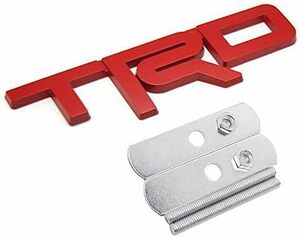 【送料込】TRD(トヨタテクノクラフト) 3Dエンブレム フロントグリル用 マットレッド 金属製 トヨタ　新型