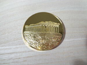 即決　限定品 世界の偉大な美術コレクション パルテノン神殿 純金仕上げ 記念メダル　　古代ギリシャ 女神アテナ 神話 記章 建築物 コイン