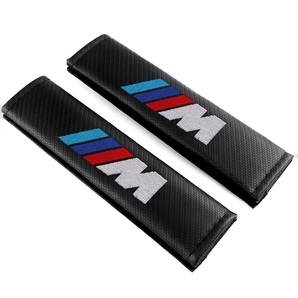 2個セット BMW Mスポーツ ビーエムダブリュー カーボンファイバー シートベルトパッド シートベルトカバー ショルダーパッド ロゴ刺繍 g2の画像9