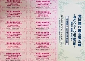 TOKAIホールディングス 株主優待 　株主様ご優待割引券　2024年7月31日
