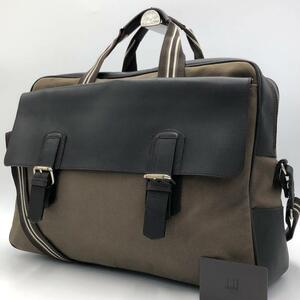 稀少品/大容量●Dunhill ダンヒル サイドカー 2way ビジネスバッグ ボストンバッグ ゴルフバッグ ショルダー トート レザー メンズ