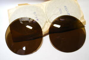 K27*2 sheets [ times less ]70mm * dead stock Vintage sunglasses glass lens * new light lens *umbla-ru Brown tea *