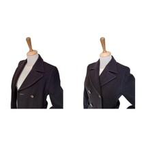 【美シルエット 74】BURBERRY BLUE LABEL　トレンチコート　ウール　ロゴ刻印　ダークバイオレット　38_画像3