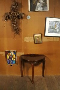 猫脚 サイドテーブル コンソールテーブル/アンティーク ヴィンテージ ビンテージ イタリア イギリス 木製 飾り棚 花台