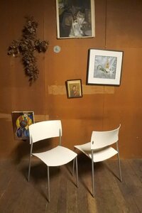 wiesner hager ミーティングチェア アームレス スタッキング モダン シンプル ホワイト 白 2脚セット OKAMURA ウィスナーハーガー 椅子