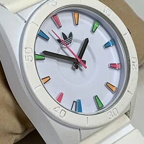Ｌ020 腕時計 adidas/アディダス Santiago/サンティアゴ ADH2915 3針 ラウンド クォーツ アナログ ホワイト ビックフェイスの画像4